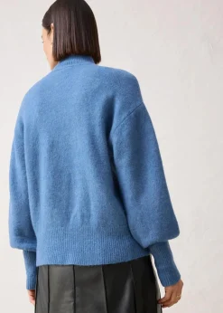 bonprix Bekleidung·Umstandsmode|Bekleidung·Jeans^Wollpullover mit Alpakawolle wellenblau