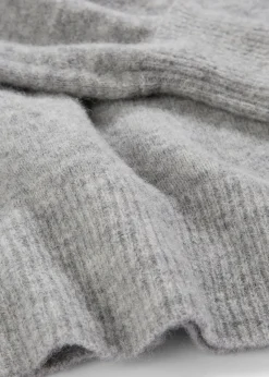 bonprix Pullover & Strickjacken|Strickmode^Wollpullover mit Alpakawolle hellgrau meliert