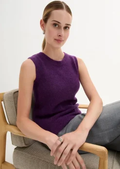 bonprix Bekleidung·Jeans|Premium^Wollpullunder mit Alpaka tieflila