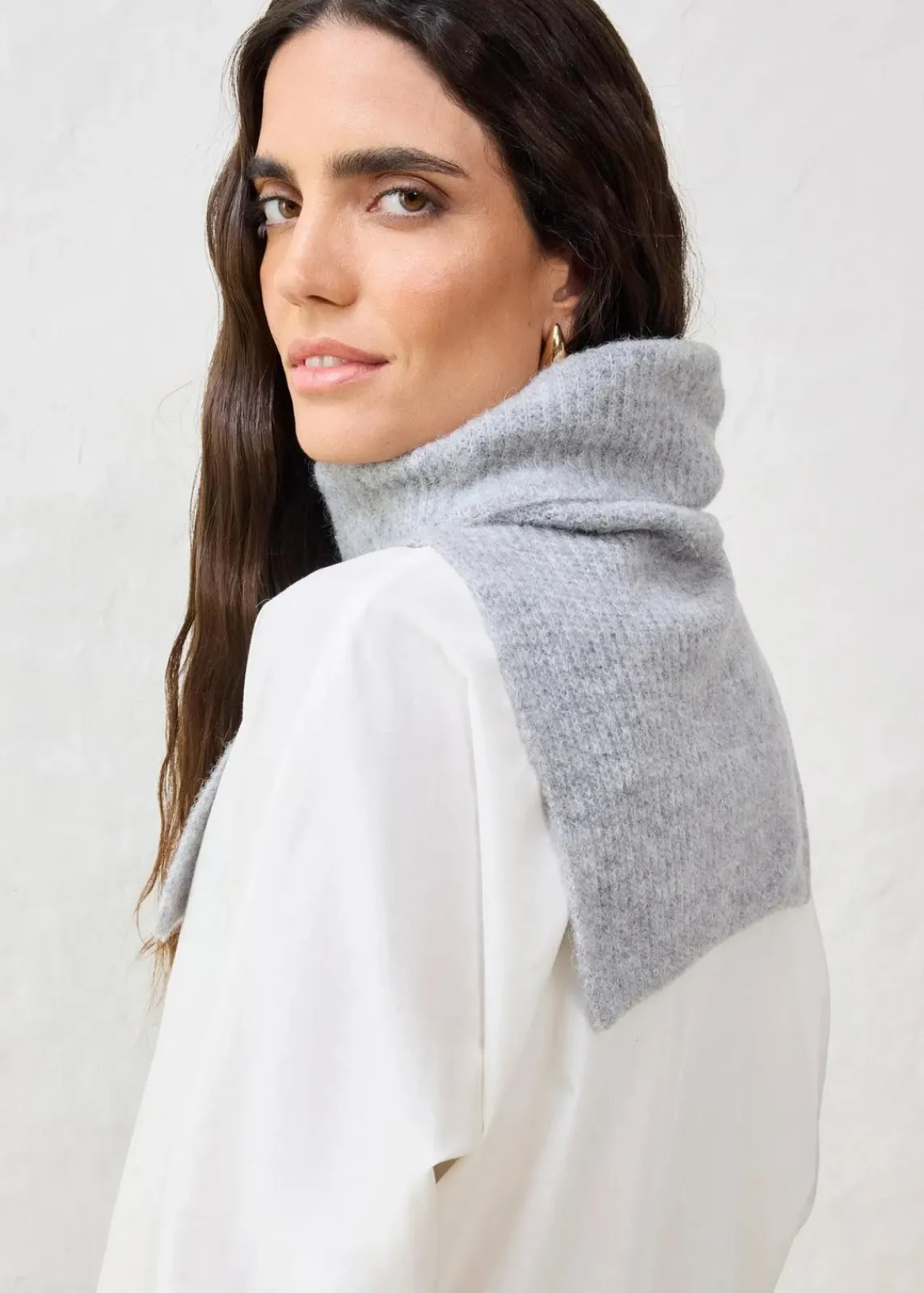bonprix Schuhe & Accessoires In Spezialgrößen·Tücher & Ponchos|Schals & Tücher^Wollschlauchschal mit Alpaka grau meliert