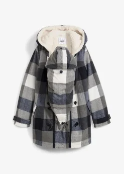 bonprix Bekleidung·Blazer|Umstandsmode^Woll-Umstandsjacke mit Teddyfutter / Tragejacke dunkelblau/grau kariert