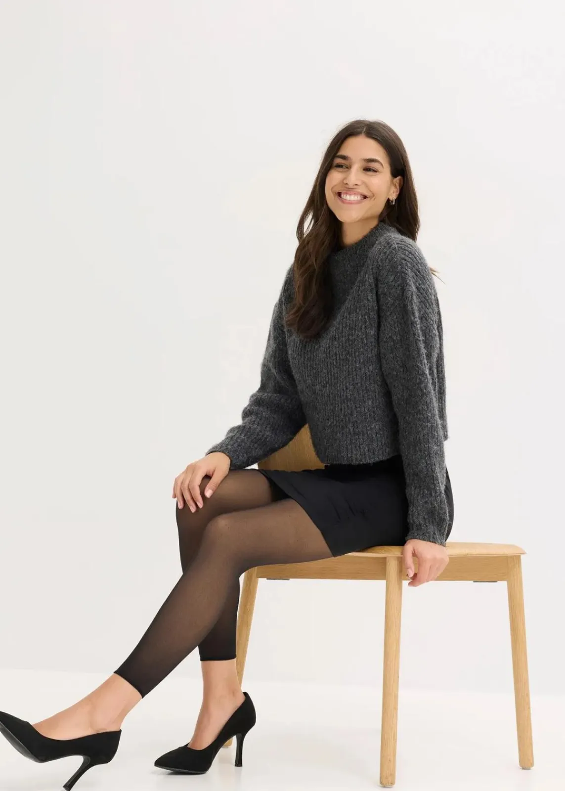 bonprix Wäsche·Socken & Strumpfhosen|Bekleidung·Kleider^Wärmende Leggings in transparenter Optik mit Belly Control und Push-Up 50 DEN schwarz