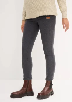 bonprix Bekleidung·Blazer|Umstandsmode^Wärmende Umstands-Leggings mit Teddyfutter anthrazit meliert/wollweiß