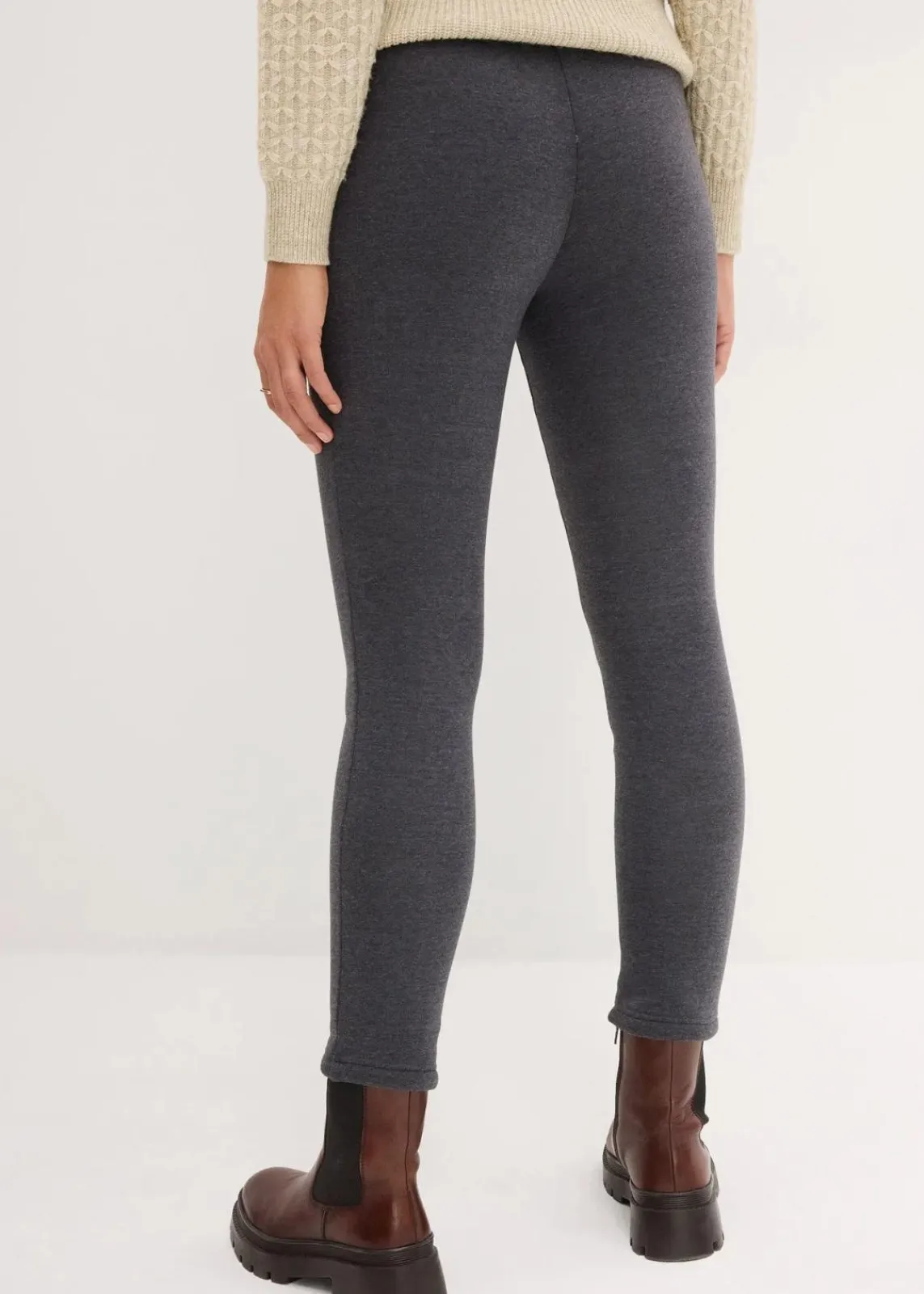 bonprix Bekleidung·Blazer|Umstandsmode^Wärmende Umstands-Leggings mit Teddyfutter anthrazit meliert/wollweiß