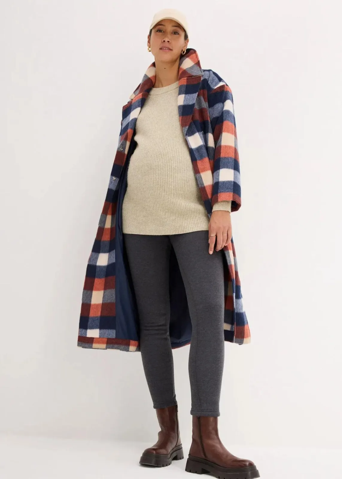 bonprix Bekleidung·Blazer|Umstandsmode^Wärmende Umstands-Leggings mit Teddyfutter anthrazit meliert/wollweiß
