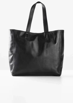 bonprix Taschen|Premium^XXL-Ledershopper schwarz