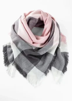 bonprix Schals & Tücher|Schuhe & Accessoires In Spezialgrößen·Tücher & Ponchos^XXL-Tuch grau/rosa/creme kariert