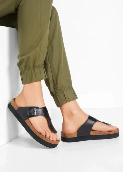 bonprix Sommerschuhe^Zehenstegpantoletten schwarz