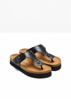 bonprix Sommerschuhe^Zehenstegpantoletten schwarz