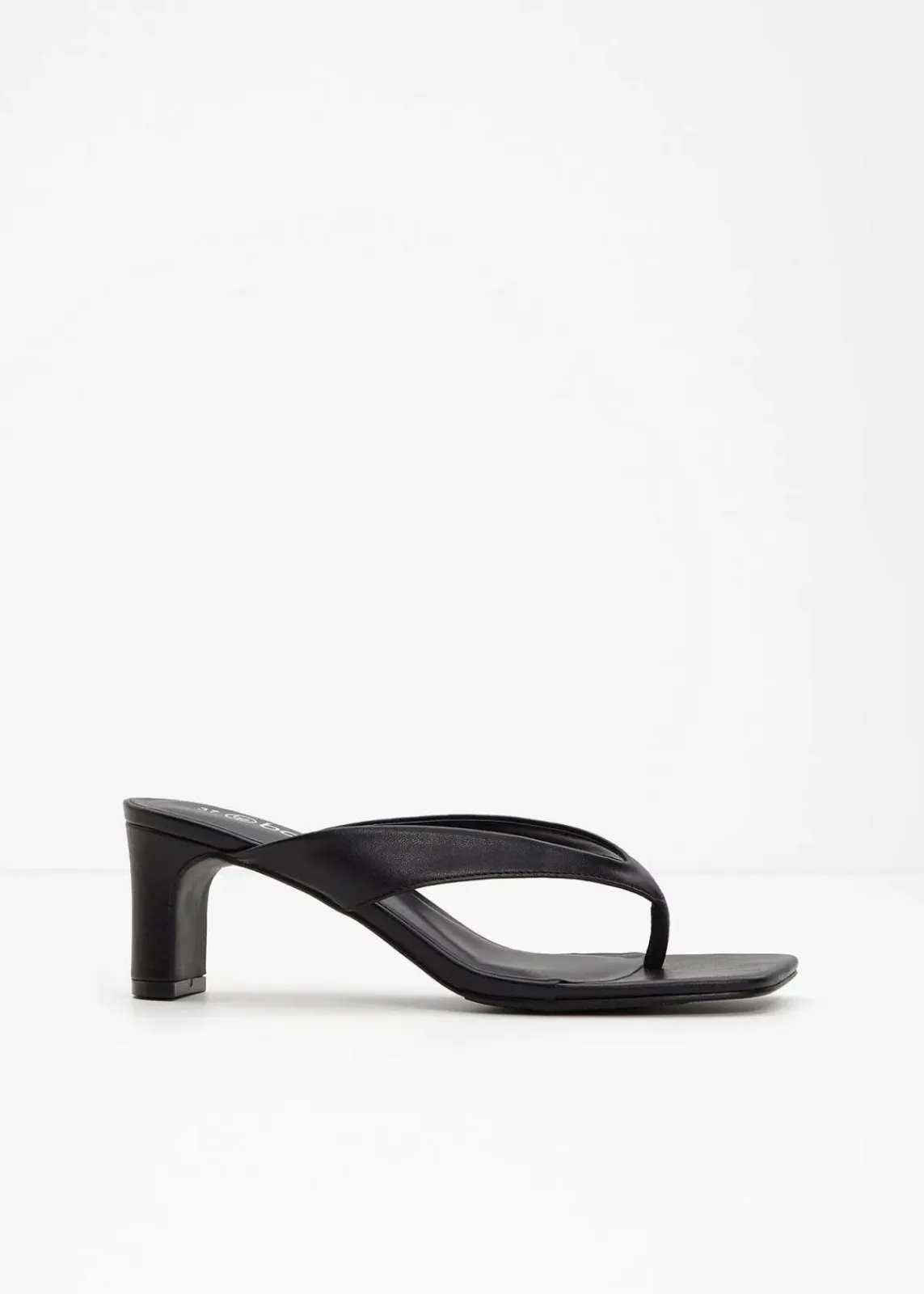 bonprix Sommerschuhe^Zehenstegpantoletten mit Blockabsatz schwarz