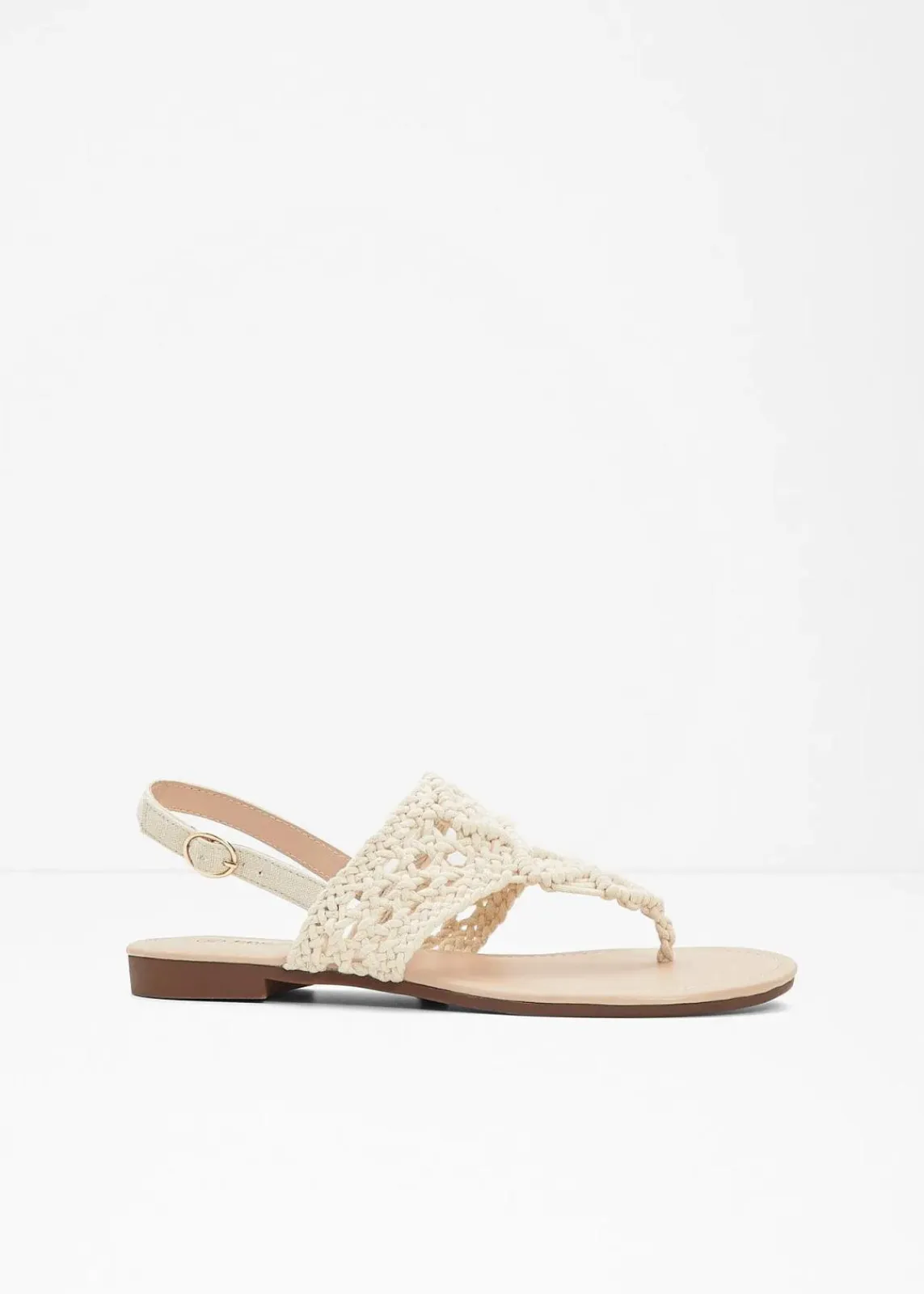 bonprix Strandmode|Sommerschuhe^Zehenstegsandalen in Makramee-Optik natur