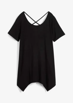 bonprix Shirts & Tops|Nachhaltigere Materialien^Zipfel Longshirt, kurzarm schwarz
