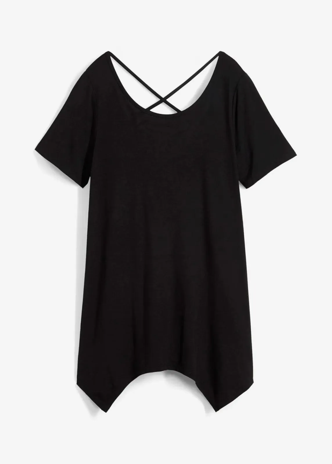 bonprix Shirts & Tops|Nachhaltigere Materialien^Zipfel Longshirt, kurzarm schwarz