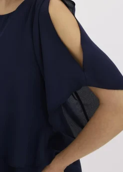 bonprix Festliche Mode|Blusen & Tuniken^Zipfelbluse im Lagen-Look dunkelblau