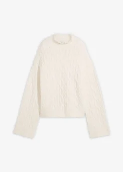 bonprix Bekleidung·Umstandsmode|Bekleidung·Jeans^Zopfstrick Pullover perlweiß meliert