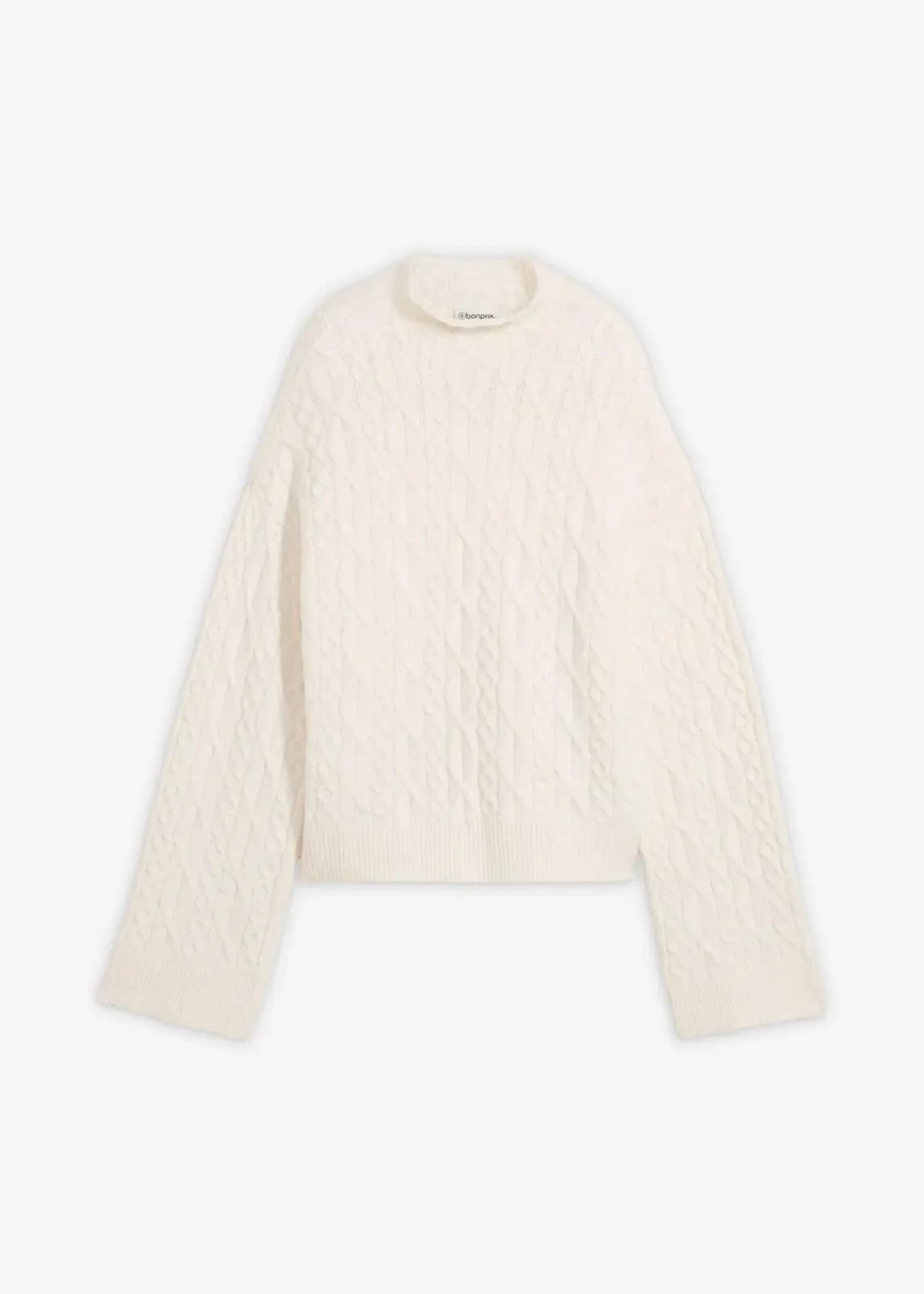 bonprix Bekleidung·Umstandsmode|Bekleidung·Jeans^Zopfstrick Pullover perlweiß meliert
