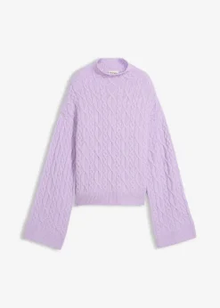 bonprix Bekleidung·Umstandsmode|Bekleidung·Jeans^Zopfstrick Pullover zartflieder meliert