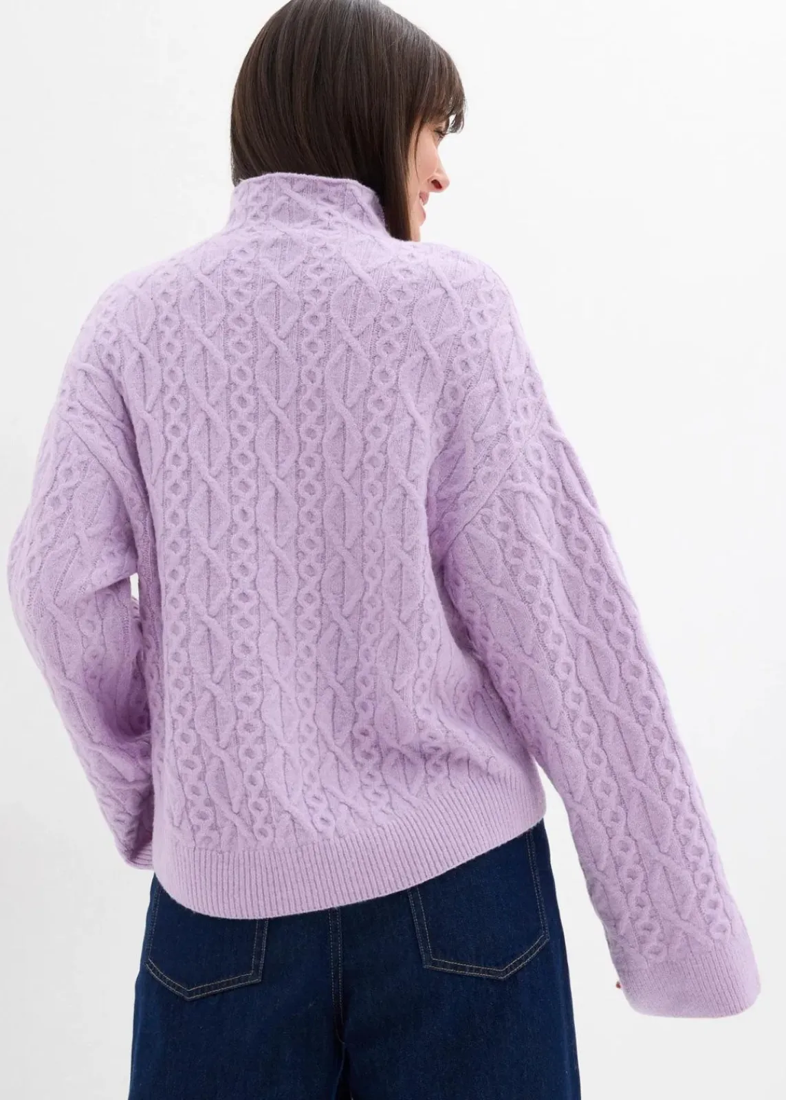 bonprix Bekleidung·Umstandsmode|Bekleidung·Jeans^Zopfstrick Pullover zartflieder meliert