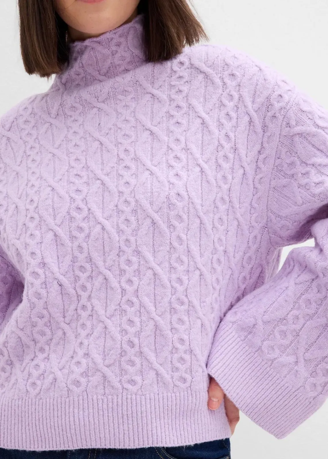 bonprix Bekleidung·Umstandsmode|Bekleidung·Jeans^Zopfstrick Pullover zartflieder meliert