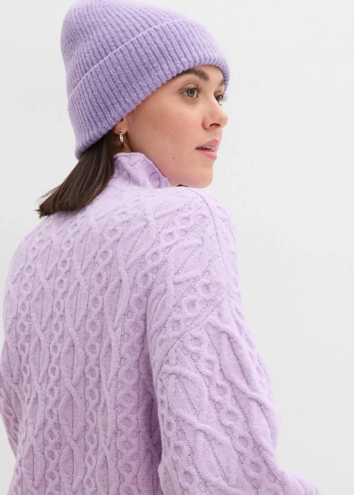 bonprix Bekleidung·Umstandsmode|Bekleidung·Jeans^Zopfstrick Pullover zartflieder meliert