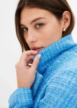 bonprix Bekleidung·Basics|Blazer^zweireihiger Bouclé-Blazer brilliantblau meliert